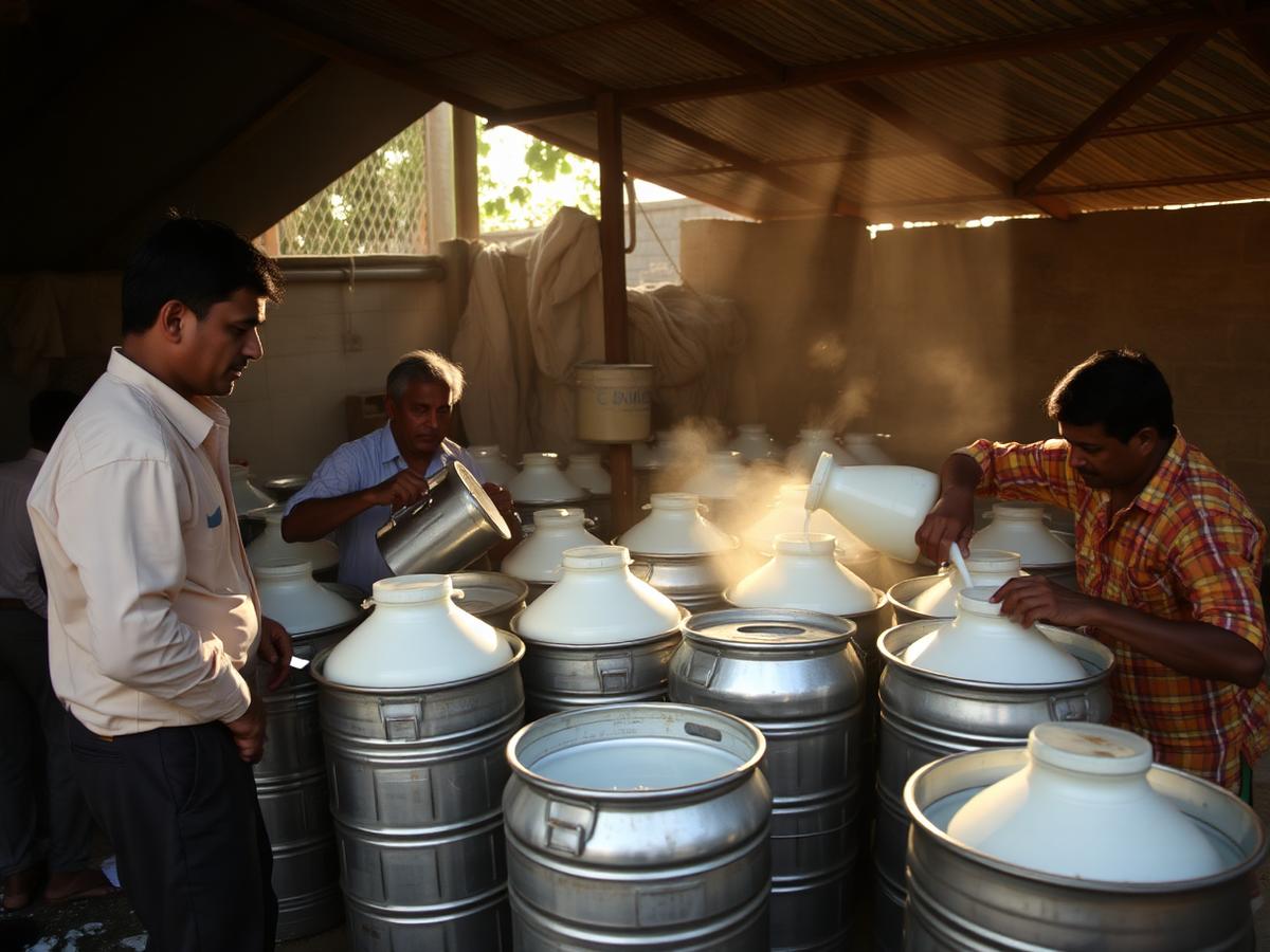 Milk collection into steel cans